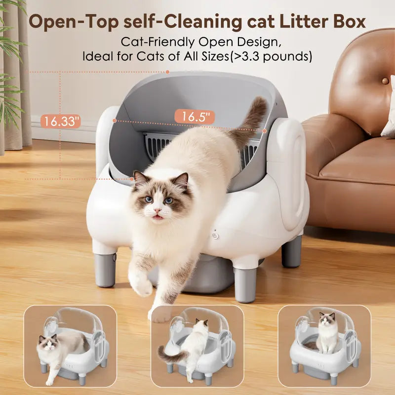 Smart Automatic Self-Cleaning Litter Box for Multiple Cats