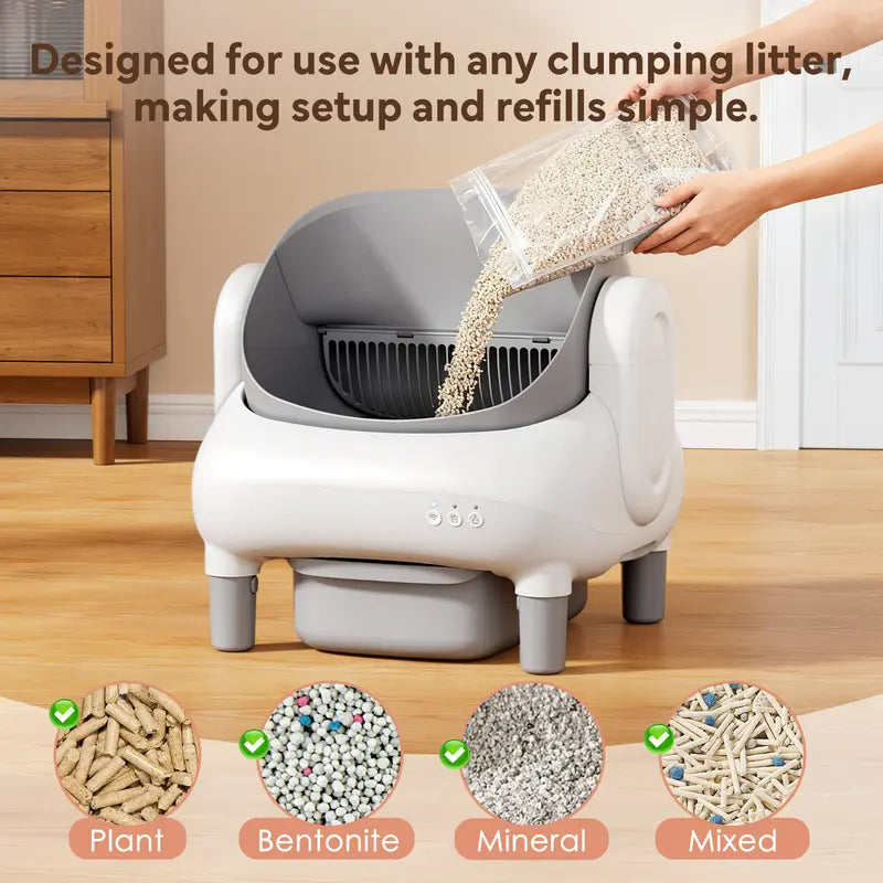 Smart Automatic Self-Cleaning Litter Box for Multiple Cats